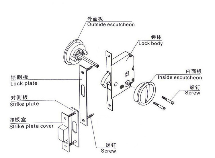 樂(lè)朗五金RSL-610BK 室內(nèi)移門(mén)擰手鎖